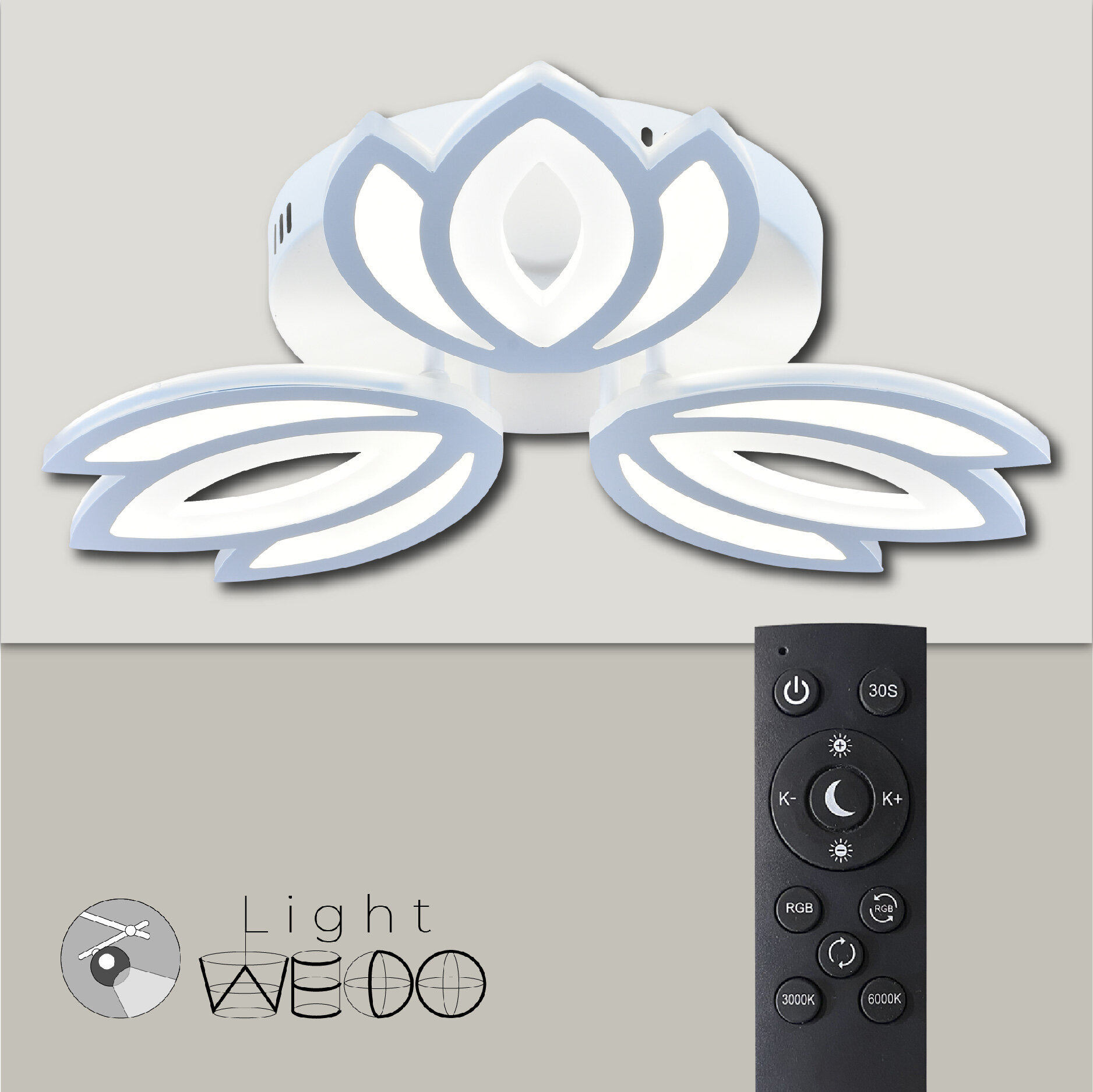 Потолочная люстра LED с пультом управления WEDO Light 96 Вт 15 м²