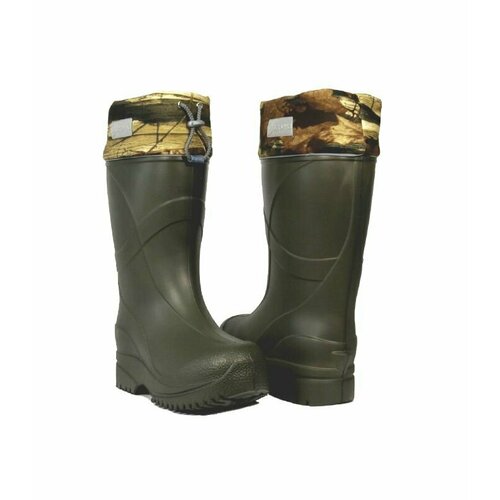 фото Сапоги дарина иваныч д343-ну эва с надставкой и утеплителем ice land, размер 45-46, соты+оливковый (зима)