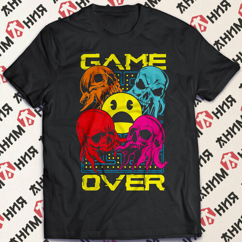 Футболка Футболка Games, PacMan, GAME OVER, размер L, черный