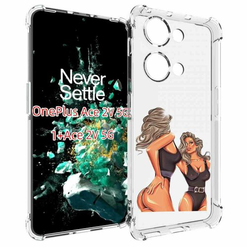 Чехол MyPads девушка-в-купальнике-черном женский для OnePlus Ace 2V задняя-панель-накладка-бампер