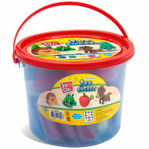 Набор для творчества Масса для лепки Joy Doh набор MEGA bucket-мега банка 1 банка массой 1кг с 4 пакетиками с тестом BAG-04/250 mega /6/ ***