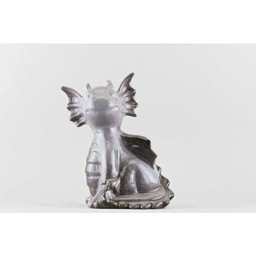 Скульптура Дракон серый Борисовская керамика 21 см