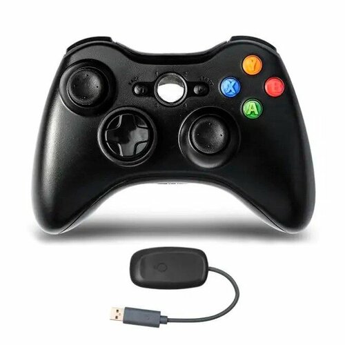 Геймпад (джойстик) беспроводной Wireless 2.4 для Xbox 360 и PC, черный