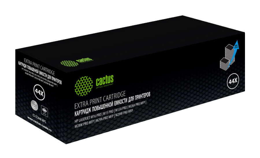 Картридж Cactus CS-CF244X-MPS CF244XX черный, для HP LJ M15 Pro/ M16 Pro/M28w Pro MFP, ресурс до 3000 страниц