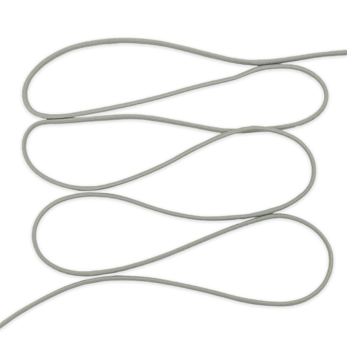 Шнур эластичный 3 мм*30 м, для рукоделия и шитья, эластичность 140%, светло-серый, Нудольская фабрика