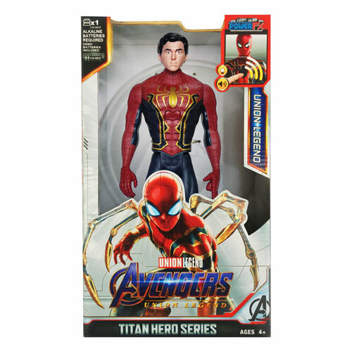 Фигурка Супергерои / Человек-Паук без маски / Spiderman / 30 см (свет и звук)