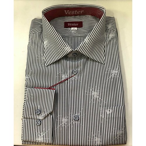 Рубашка Vester, размер 43/188-194, черный, серый