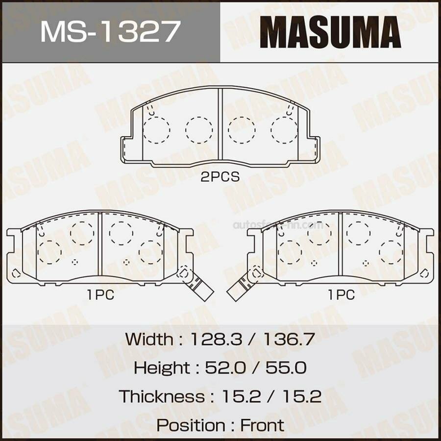 MASUMA MS1327 Колодки тормозные дисковые