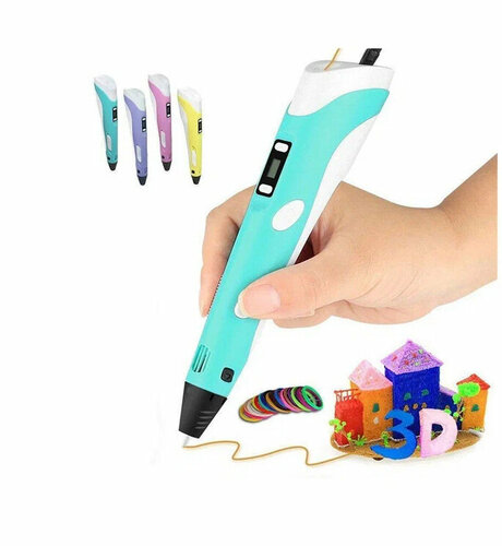 3D ручка «3D Pen-2» поколение с дисплеем (3Д ручка ПЭН 2) голубая ...