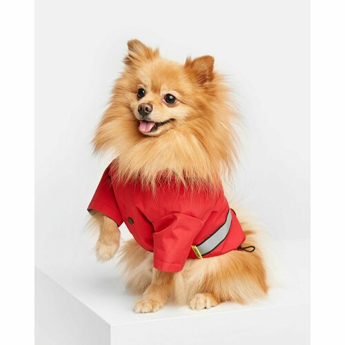 Дождевик-куртка для собак Zoozavr красная 45