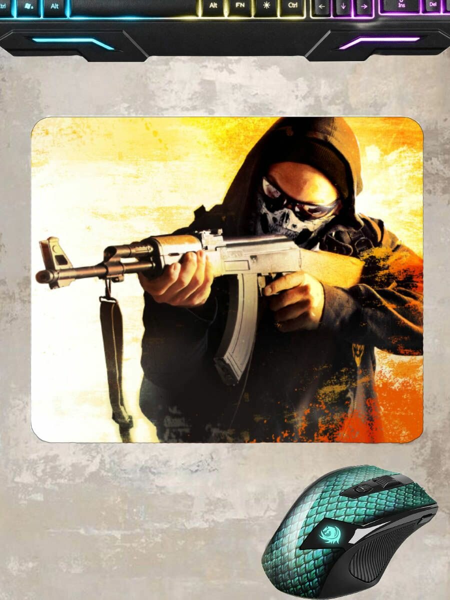 Коврик компьютерный "CS GO Калашников"
