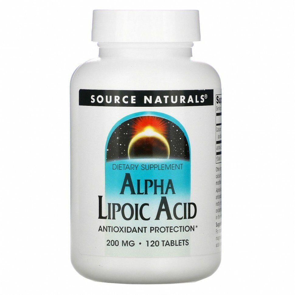 Alpha Lipoic Acid, Sourse Naturals, Альфа липоевая кислота, 200 мг 120 капсул