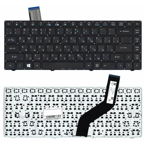 Клавиатура для ноутбука Acer Aspire One Cloudbook 14 AO1-431 черная клавиатура топ панель для ноутбука acer aspire one cloudbook ao1 131 черная с черным топкейсом