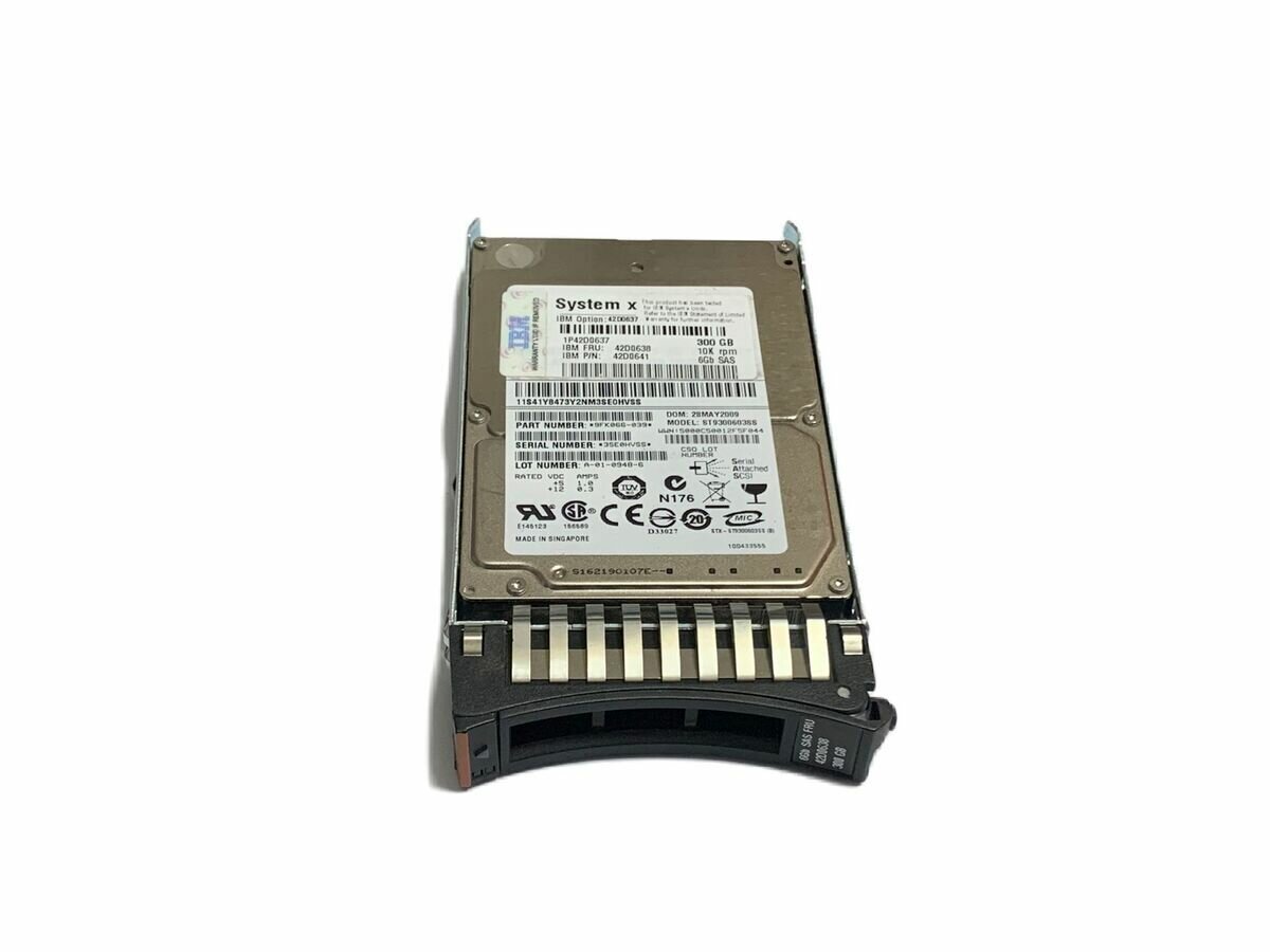 Жесткий диск IBM 300GO 10K 6GO, PS SAS 2.5IN SFF SLIM-HS 42D0641