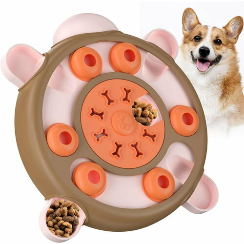 Игрушка для собак и кошек интерактивная SkyRus Tortoise Puzzle Toy, коричнево-оранжевая игрушка для кошек birdy вибрирующая 9см оранжевая