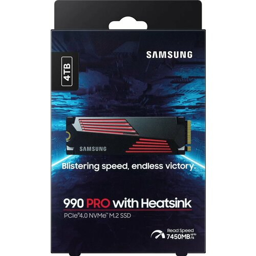 Накопитель SSD Samsung 4TB M2 990 PRO c радиатором MZ-V9Р4T0CW 4860000₽