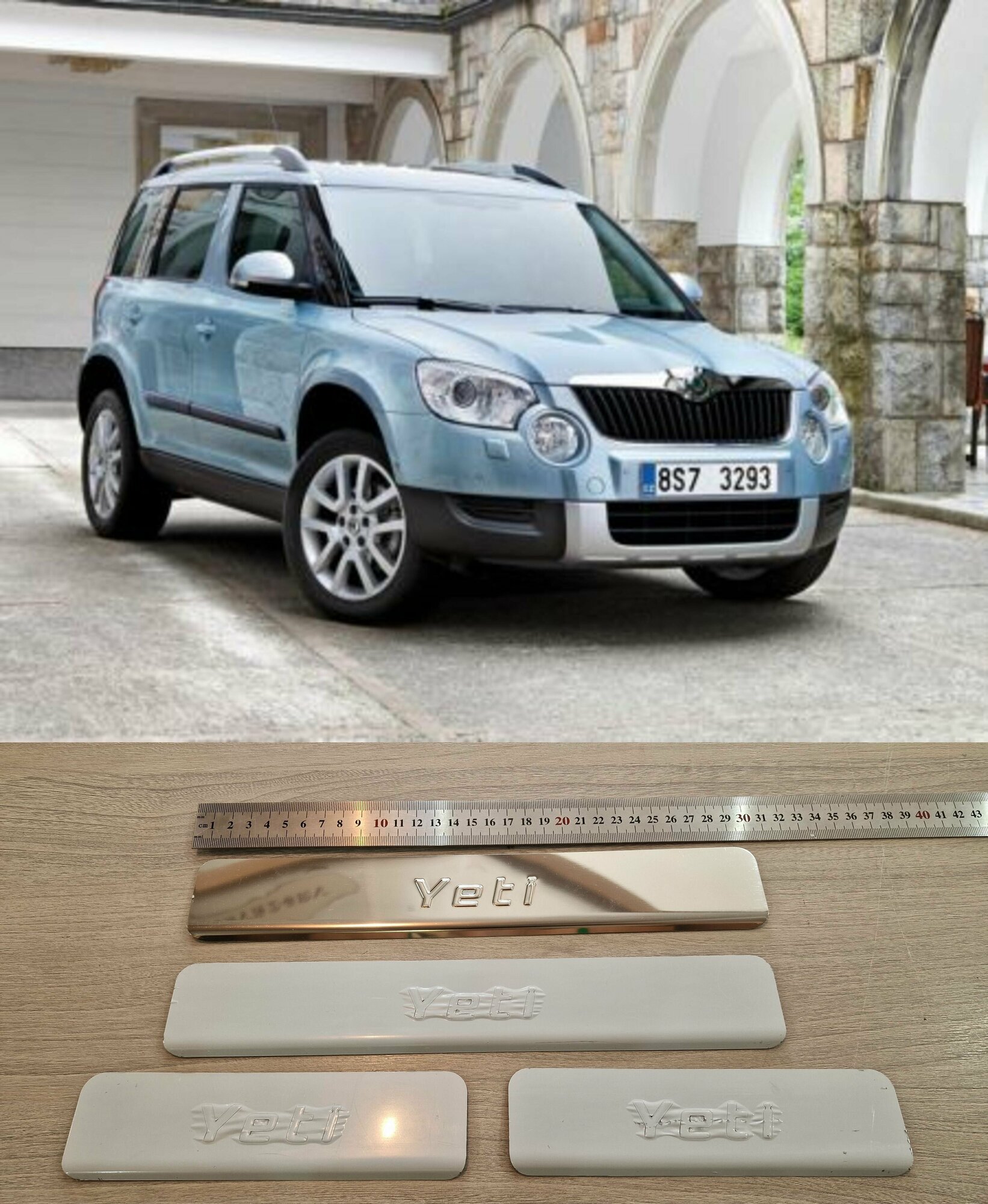 Накладки на пороги Нержавейка для SKODA Yeti 2009-