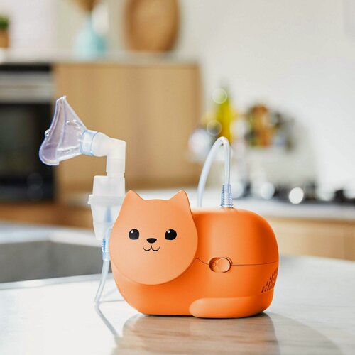 Изображение товара Ингалятор компрессорный OMRON Neko Kat для детей, оранжевый котик
