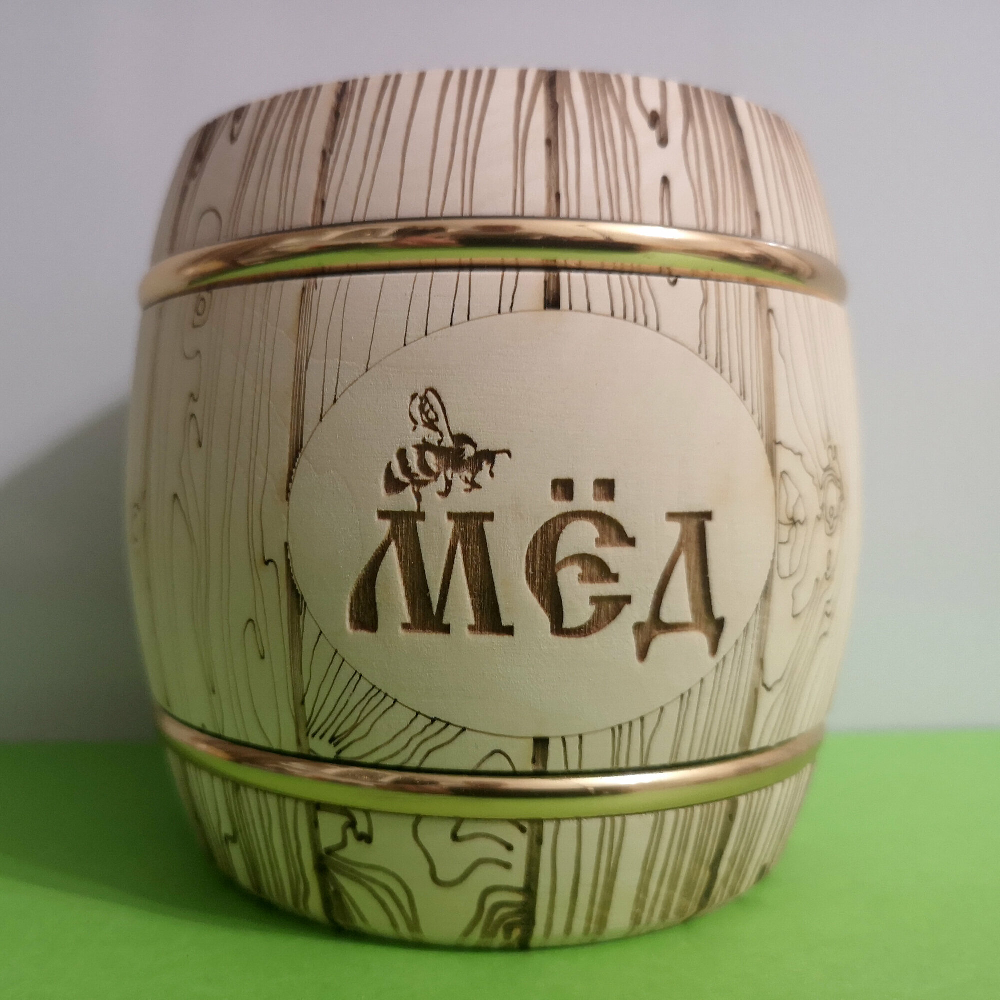 Деревянный бочонок для меда № 1 "Женьшеньпром", 195 мл (на 300 г меда)