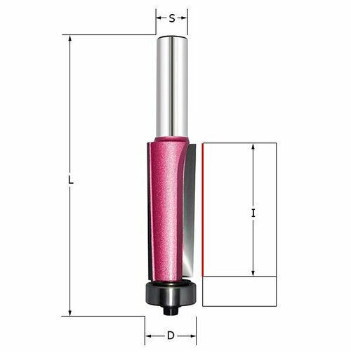 фреза procut обгонная кромочная нижний подшипник z 2 d 12 7x30x75 s 6 151641p Фреза обгонная кромочная (нижний подшипник) Z 2 D 12.7x30x75 S 6 PROCUT 151641P