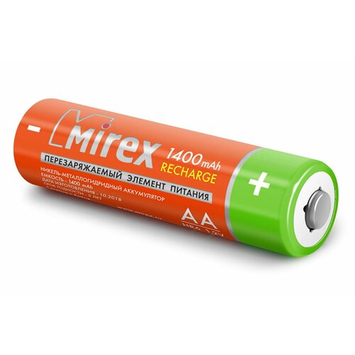 Mirex Аккумулятор Mirex, Ni-MH HR6 / AA 1400mAh 1,2V 4 шт ecopack 23702-HR6-14-E4 аккумулятор старт ni mh hr6 aa 1800mah bl2 аккумулятор старт ni mh hr6 aa 1800mah bl2 4610116221020