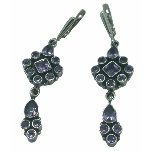 Серьги серебро, 925 проба, аметист