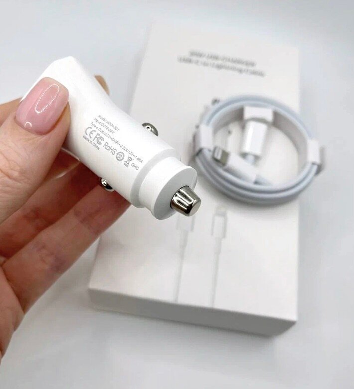 Автомобильное Зарядное Устройство, Для iPhone 20W+Кабель USB Type C -Lightning 20W 2in1 GC (для Автомобиля) BUT-STORE — фото 1