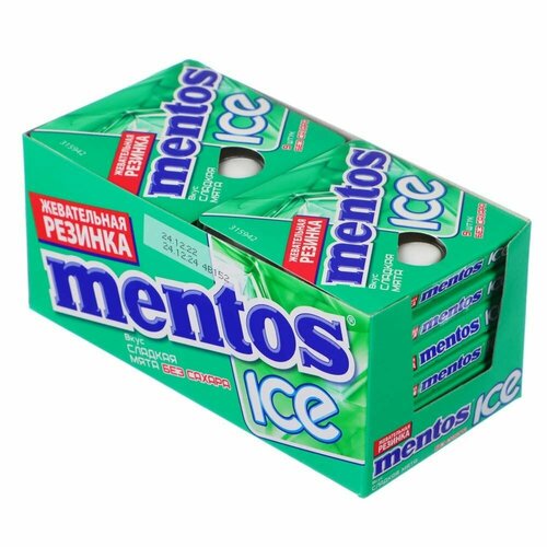Жевательная резинка Mentos Ice Сладкая мята (Ментос айс), 12 шт по 12г