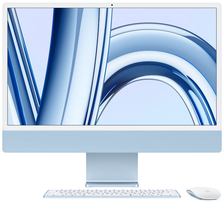 Apple iMac 24" Retina 4,5K, 2023 (M3 8C CPU, 8C GPU, RAM 8 ГБ, SSD 256 ГБ), синий (MQRC3)