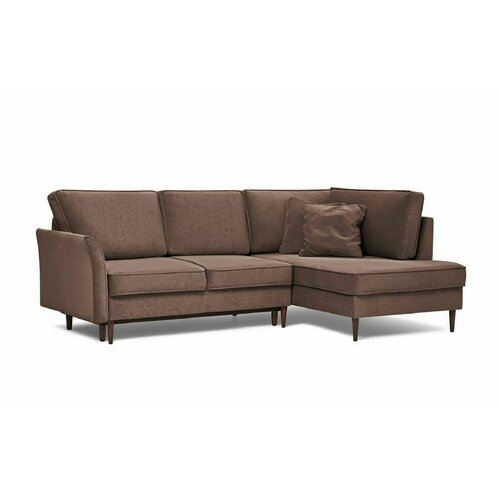 Угловой диван-кровать Джулия, правый угол, коричневый, Меббери