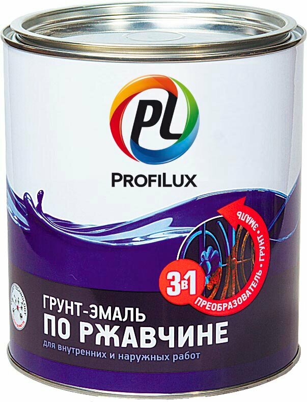 Profilux / Профилюкс Грунт эмаль по ржавчине 3 в 1 черная 1,9 кг