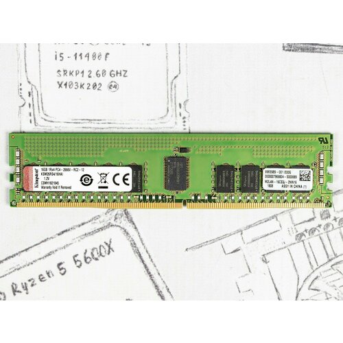 Оперативная память RDIMM DDR4 16Gb 2666Mhz CL19 ECC 12V Kingston KSM26RS416HAI 530000₽