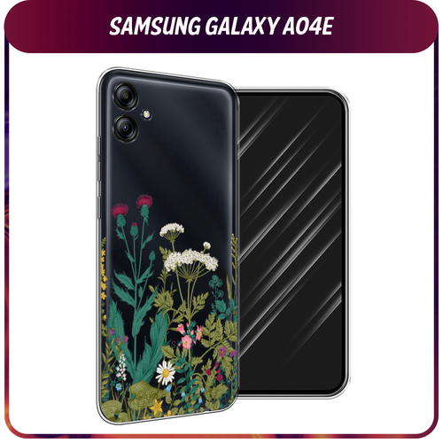силиконовый чехол три котенка на samsung galaxy a04e самсунг галакси а04е Силиконовый чехол на Samsung Galaxy A04e / Самсунг A04e Дикие полевые цветы, прозрачный