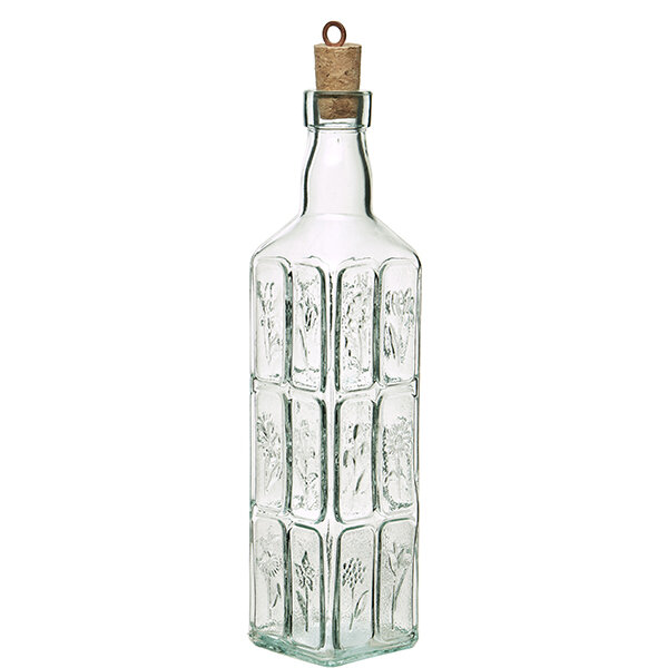 Бутылка для масла с пробкой «Фиори»; стекло; 575 мл; высота=30, длина=6, ширина=6 см; прозрачный