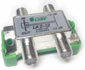 Ответвитель на 2 отвода Lans LA 2-12 (5 - 1000 МГц)