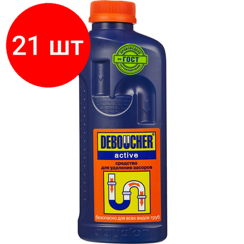 Комплект 21 штук, Средство для прочистки труб дебошир жидкость 1л Аквалон