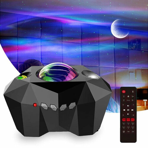 Проектор звездного неба, Лазерный-ночник проектор звёздного неба с Bluetooth динамиком, пультом управления