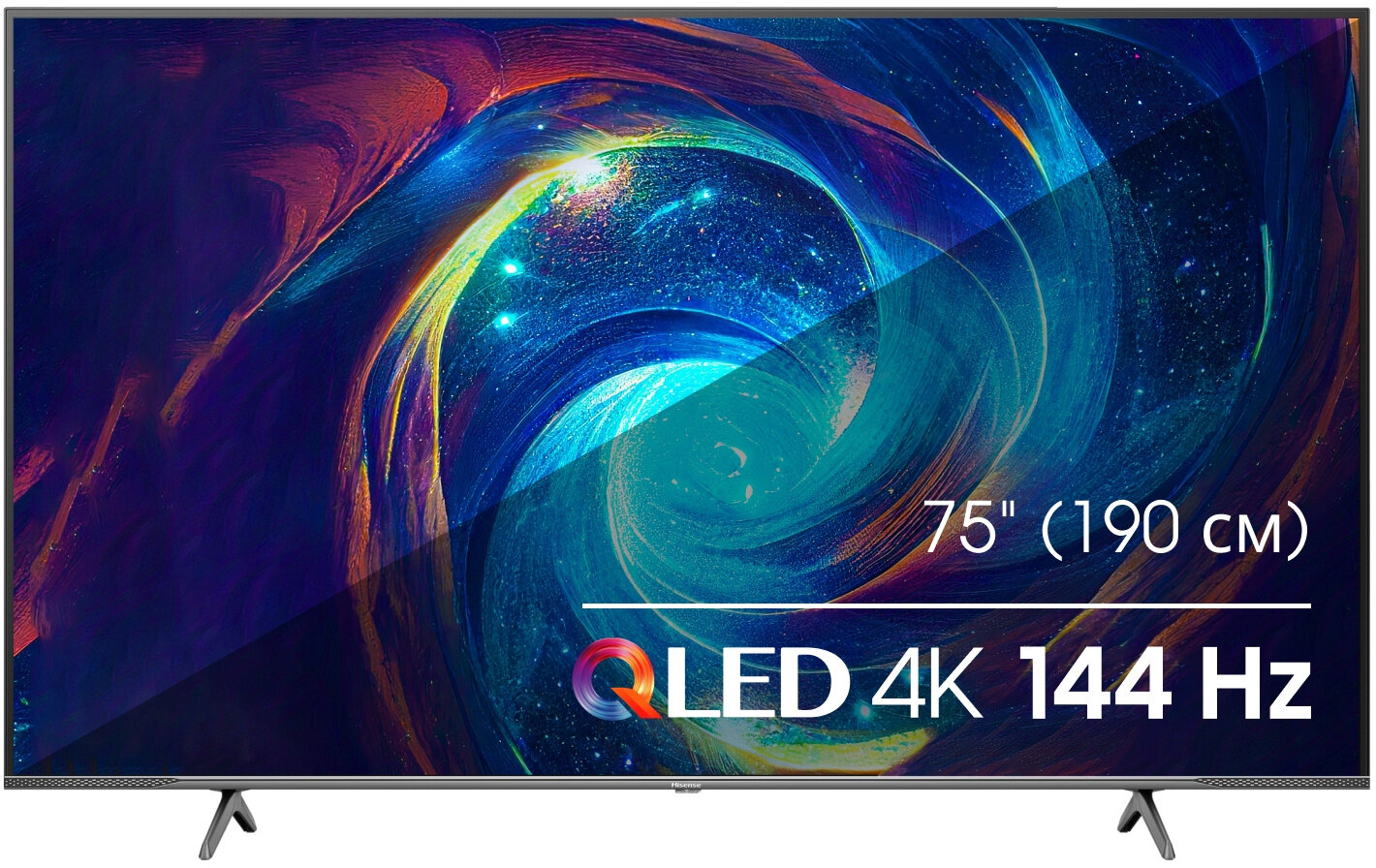 Телевизор QLED Hisense 75" 75E7KQ PRO темно-серый 4K Ultra HD 120Hz DVB-T DVB-T2 DVB-C DVB-S DVB-S2 USB WiFi Smart TV