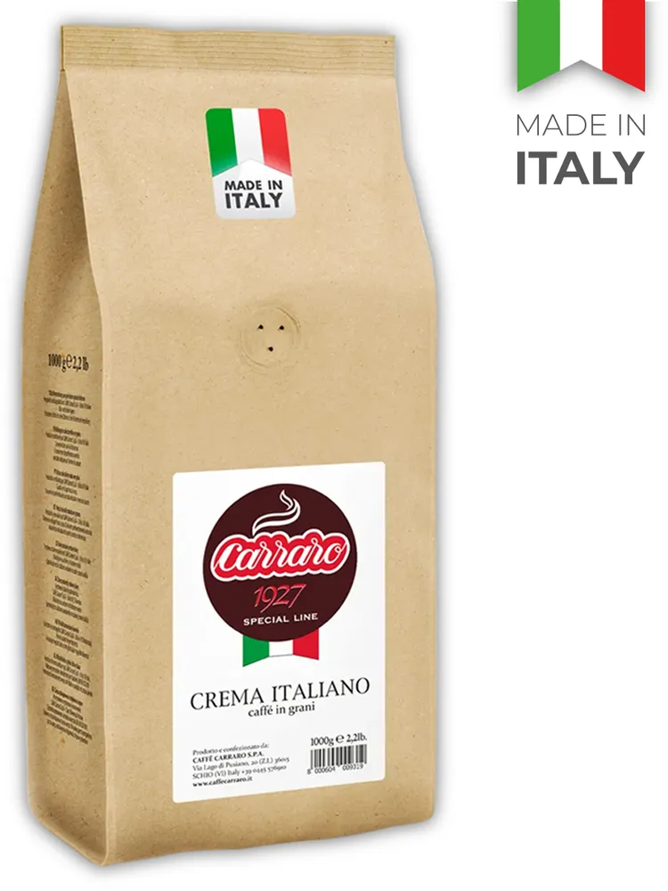 Кофе в зернах Carraro Crema Italiano, 1 кг (Карраро)