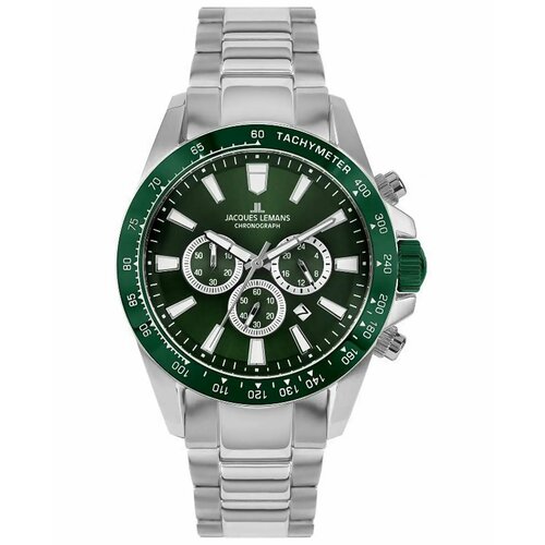 фото Наручные часы jacques lemans 78017, серебряный, зеленый
