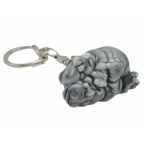 Брелок, матовая фактура, серый