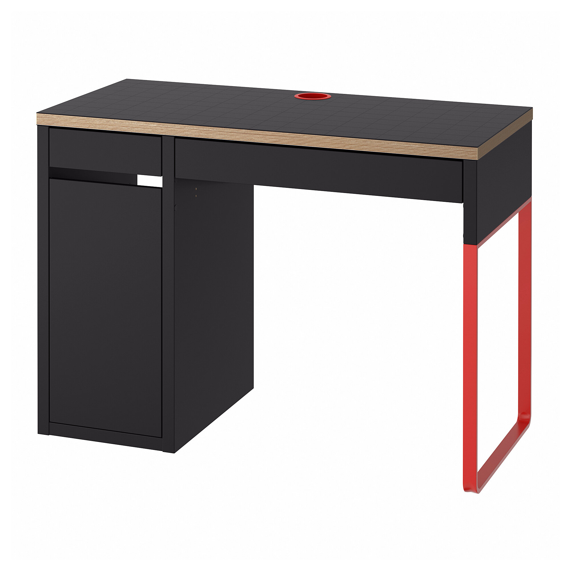 Икеа MICKE письменный стол, 105x50 см, антрацит/красный