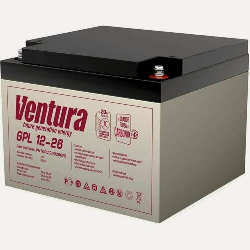 Изображение товара Аккумуляторная батарея 12 В, 29 Ач Ventura GPL 12-26