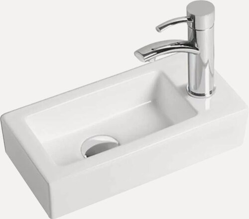 Изображение товара Раковина маленькая в туалет Vincea VBS-133R 37 правая мини, подвесная, белая, раковина для ванной фарфоровая, прямоугольная