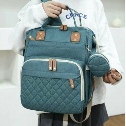 Многофункциональный дорожный рюкзак органайзер для мамы зеленый 1799₽