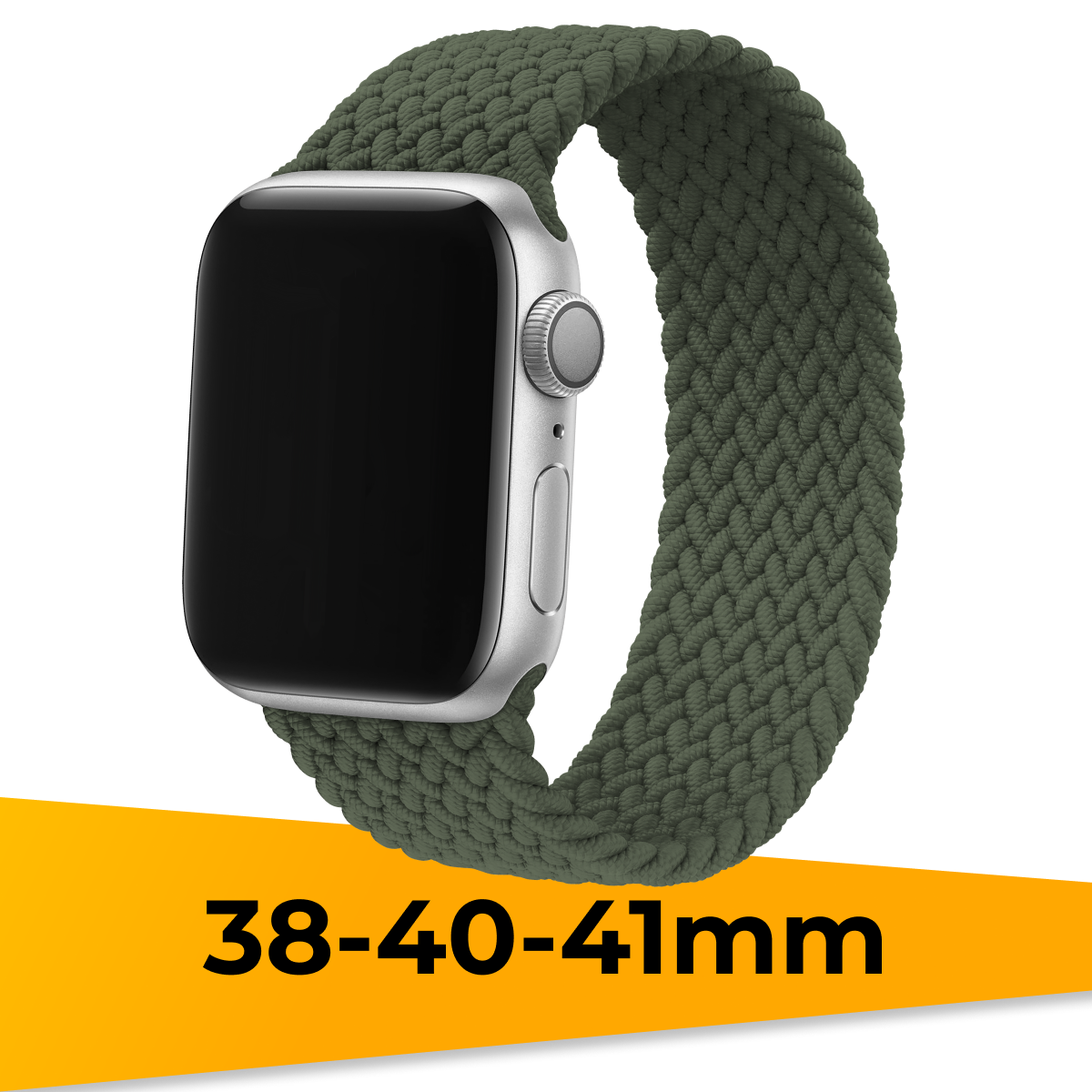 Нейлоновый плетеный монобраслет на Apple Watch 1-9 SE 38-40-41 mm / Тканевый ремешок (135 мм) для Эпл Вотч 1 2 3 4 5 6 7 8 9 СЕ / Розовый