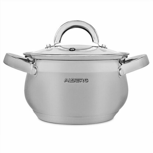 Кастрюля ALBERG нерж объем 2,0л 7-ми слойное индукционное дно 16х10,5см
