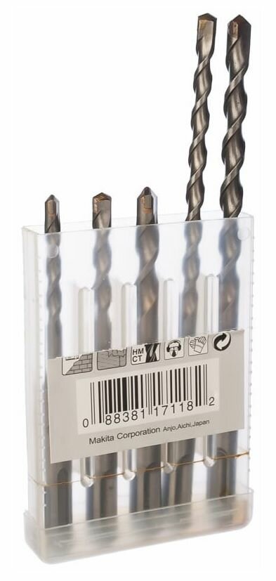Набор буров Makita Standard D-00795 SDS-PLUS, для бетона, железобетона, кирпича, 5 шт — фото 1