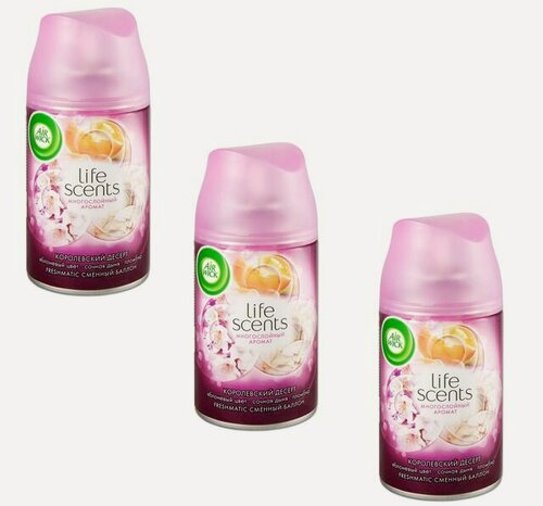 Изображение товара AirWick Освежитель воздуха Refill Королевский десерт, Райский десерт, сменный баллон, 250мл, 3 уп