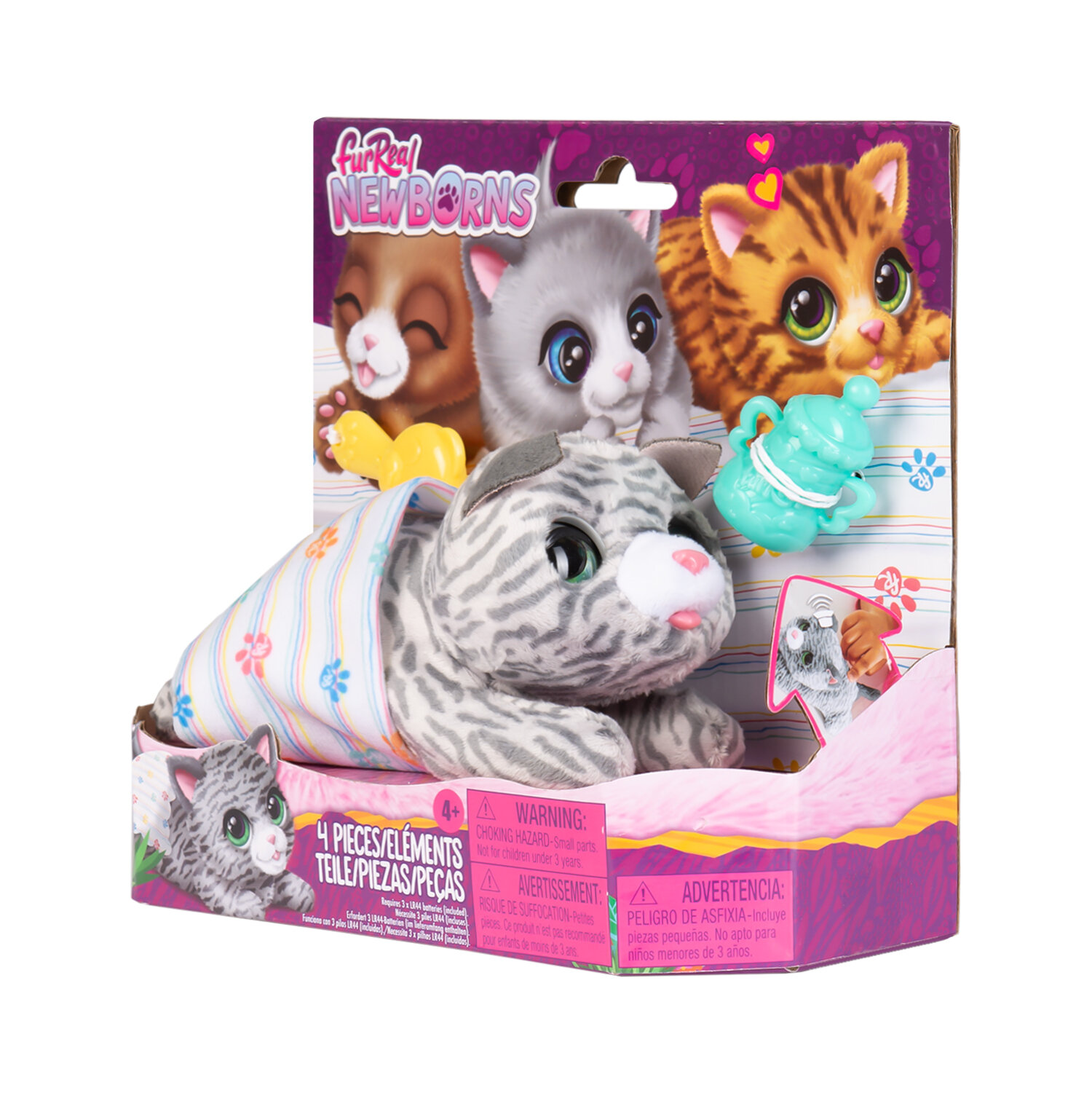Фурриал Френдс. Интерактивная мягкая игрушка Малыш кошка 15 см, аксессуары. FurReal Friends